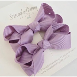 Lilac bow clip - Small pair