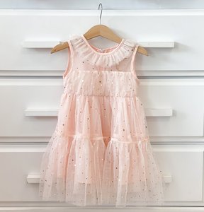 Miss Rose Sister Violet: Twinkle Twinkle Little Star Dress - Baby Pink
