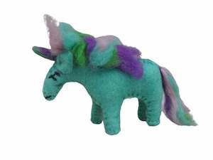 Himalayan Felt Co: Felt Rainbow Teal Unicorn  - small