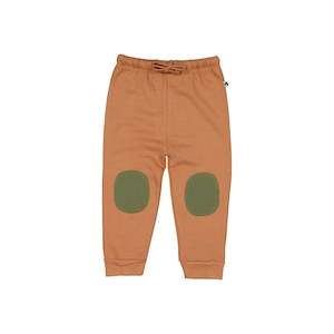 Boys Pants: Track Pants - Tan / Moss Green