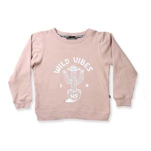 Girls Tops: Wild Vibes' crew - rose smoke