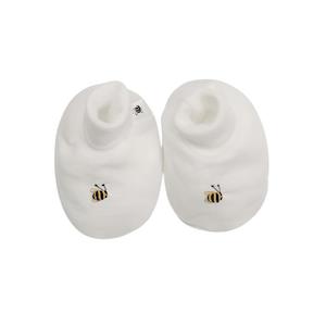 Socks Booties: Cream Bee Merino Booties