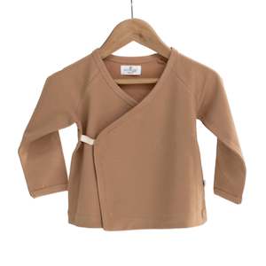 Baby Tops: Essentials Kimono Top - Tawny Brown