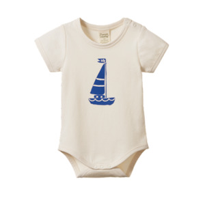 Stretch Jersey SS Bodysuit Sailboat