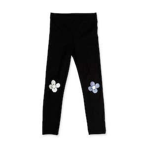 Girls Leggings Black Purple