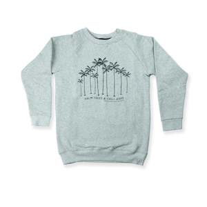 Palm Trees & Chill Days Raglan Crew Grey Marle