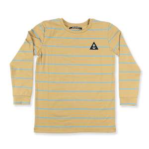 Boys Tops: Long Sleeve Tee Brown Stripe