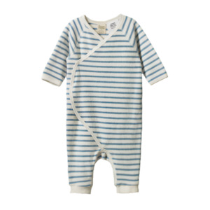 Kimono Stretch & Grow Terry Powder Blue Stripe