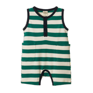Bodysuits: Camper Suit Peppermint Navy Stripe