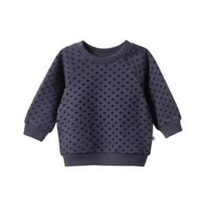 Baby Jerseys Vests: Emerson Sweater Violet Polka Dot