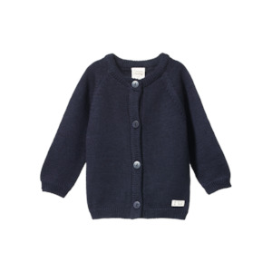 Baby Jerseys Vests: Merino Knit Cardigan Navy