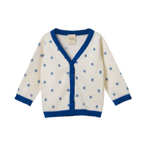 Light Cotton Knit Cardigan Daisy Daze Blue