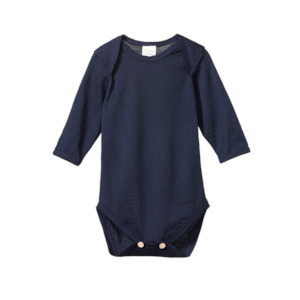Merino Long Sleeve Bodysuit Navy