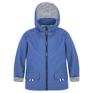 Boys Rain Jackets: Blue Zip Unisex Raincoat