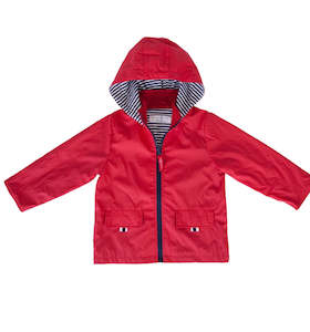 Boys Rain Jackets: Red Zip Unisex Raincoat