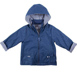 Navy Blue Zip Unisex Raincoat