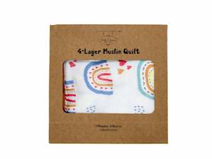 Sleep All: 4 Layer Muslin Blanket Rainbow Design