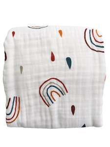 4 Layer Muslin Blanket Rainbow