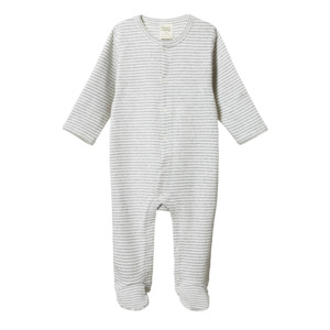 Pyjamas: Cotton Stretch & Grow Grey Marl Stripe