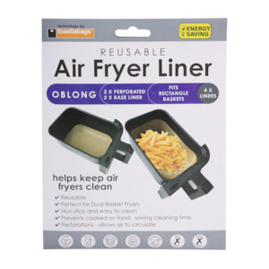 Cookware Accessories: Oblong Air Fryer Liners Gold Reusable Set4