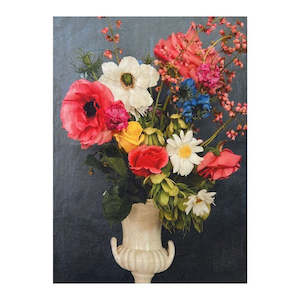 Linen: Blue Blooms Tea Towel