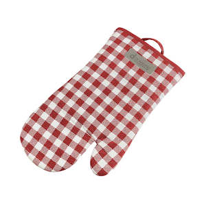 Oven Glove Single Red Check