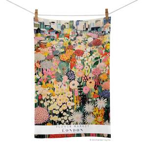 Linen: Cotton Tea Towel Flower Market