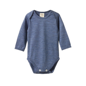 Merino Long Sleeve Bodysuit Indigo Marl