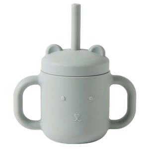 Henny Silicone Sippy Cup with Straw Steele