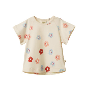Girls Tops: Juniper Tee Flora Stamp