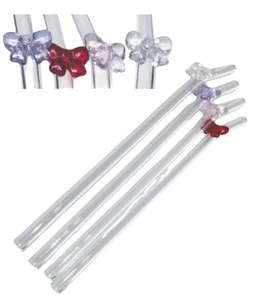 Urban: Kaya Bow Glass Straws Multicolour