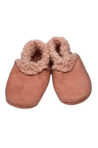 Baby Lambskin Booties Salmon Suede