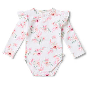 Snuggle Hunny Kids Camille Long Sleeve Organic Bodysuit with Frill