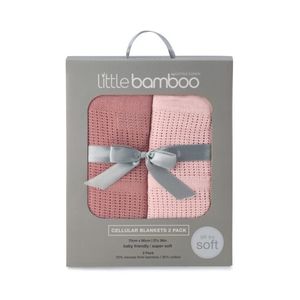 Sleep: Little Bamboo Cellular Blanket Dusty Pink 2pk