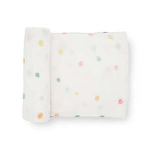 Sleep: Little Unicorn Single Cotton Muslin Swaddle Party Dots