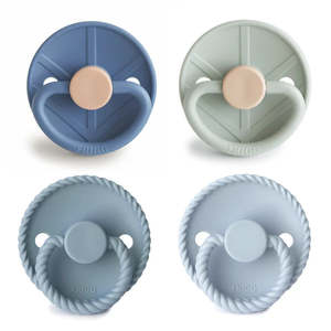 Sleep: Frigg Pacifiers Natural Latex 4pack Skyline Serenity