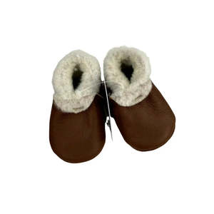 Footwear: Baby Lambskin Booties Cinnamon Nappa