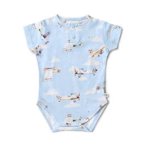 Snuggle Hunny Kids Taking Flight Short Sleeve Organic Bodysuit