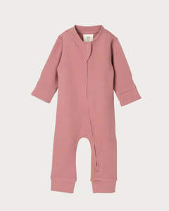 Onesies: Babu Organic Cotton Footless Onesie - Rose
