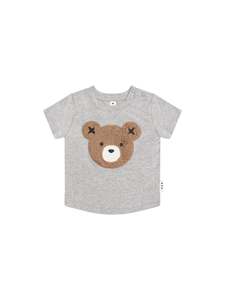 Tops: Huxbaby Furry T-Shirt Grey Marle