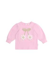 Huxbaby Cherry Daisy Puff Sleeve Top - Lilac Mist