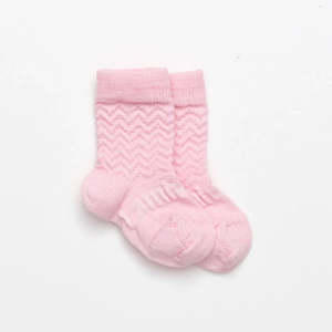 Wear: Lamington Merino Wool Crew Baby Socks Petal