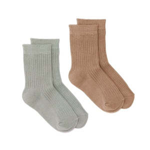 Baby Socks: Pretty Brave 2 pack Jordan Socks Sage/Tan
