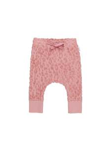 Girls Bottoms: Huxbaby Dusty Rose Terry Drop Crotch Pant