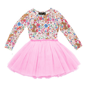 Rock Your Baby Ditsy Bunny Long Sleeve Circus Dress