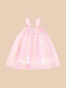 Girls Dresses: Huxbaby Sweetheart Shirred Tulle Dress - Pastel Rainbow