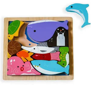 Wooden Toys: Kiddie Connect Chunky Sea Creatures Puzzle