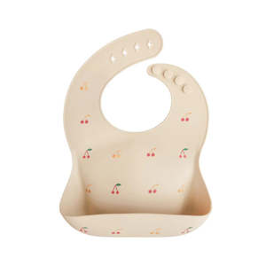 Bibs: Mushie Silicone Baby Bib Cherries