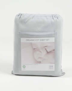 Bedding: Babu Cot Sheet Set Coastal Blue