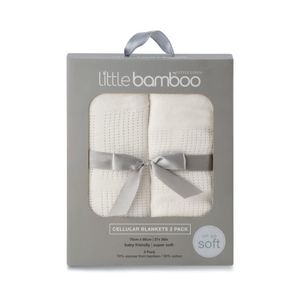 Little Bamboo Cellular Blanket Natural 2pk